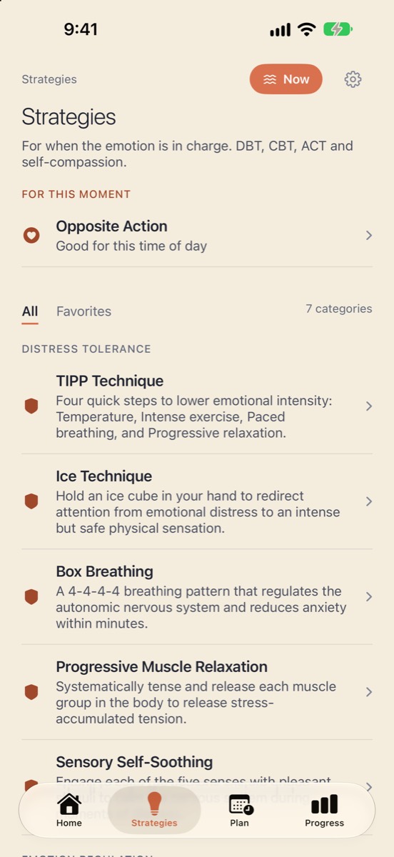 Anchor screenshot: Strategies, with their evidence