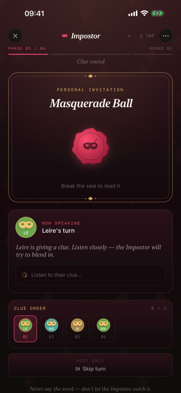 GamingHub screenshot: Impostor: break the seal to read your invitation