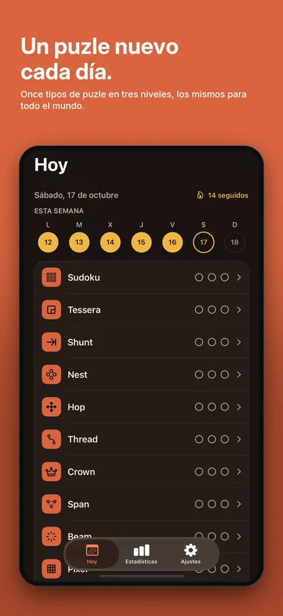 Captura de Logicle: Un puzle nuevo cada día. Once tipos de puzle en tres niveles, los mismos para todo el mundo.